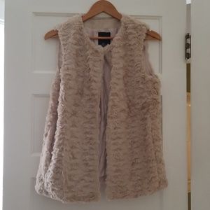 Three Neutral Colored Fur Vests XS/S